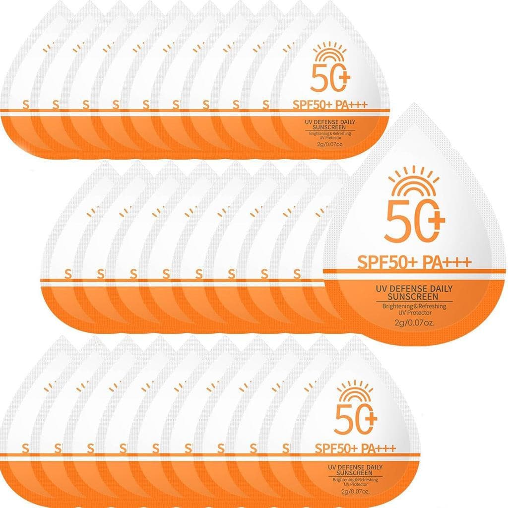 30 Peças de Mini Protetor Solar SPF50+, Pacotes de Protetor Solar em Tamanho Viagem para Rosto e Corpo, Mini Protetor So