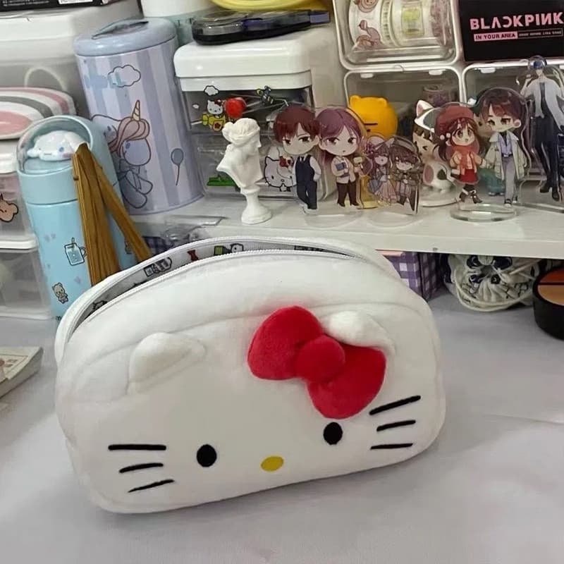 Sanrio Hello Kitty Kuromi Melody Estojo De Lápis De Canela Grande Capacidade Simples Para Estudantes