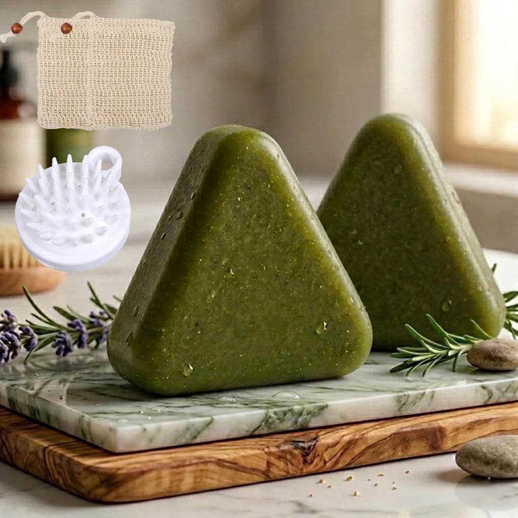 Barra Revitalizante para Couro Cabeludo Coreana, Sabonete Verde para Cabelo – Condicionador Suave e Fortificante para Qu