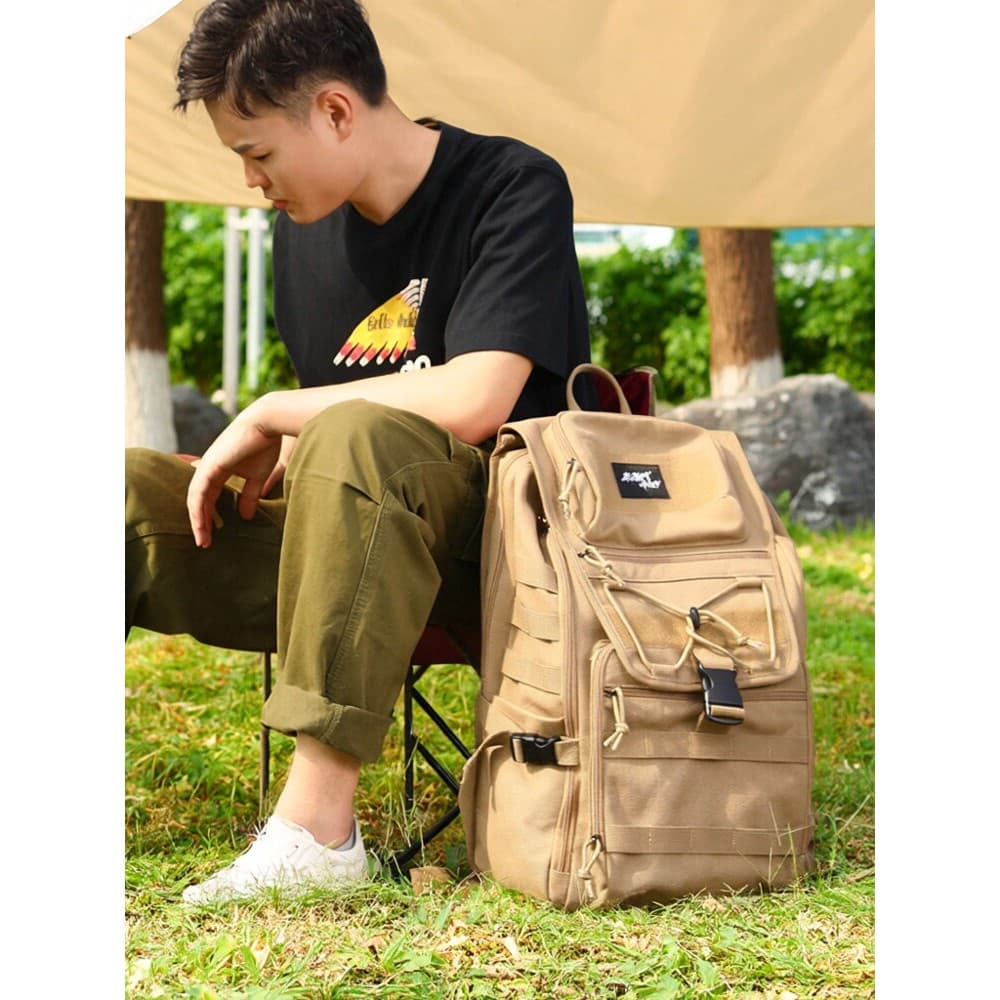Saco de viagem dos homens grande capacidade caminhadas campo mochila tático montanhismo esportes ao ar livre 57cm comput
