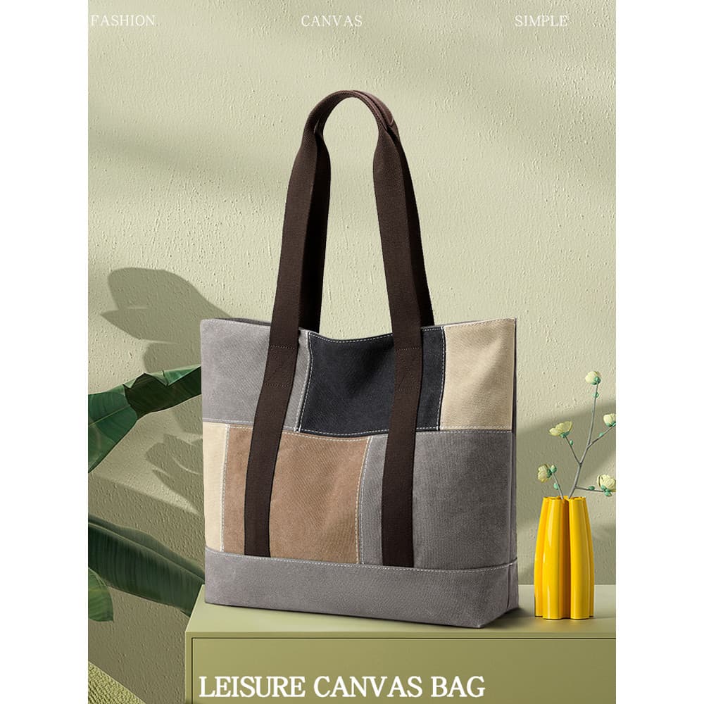 Bolsa de lona feminina bolsa mãe trabalho de meia-idade de ombro portátil de ombro de grande capacidade bols