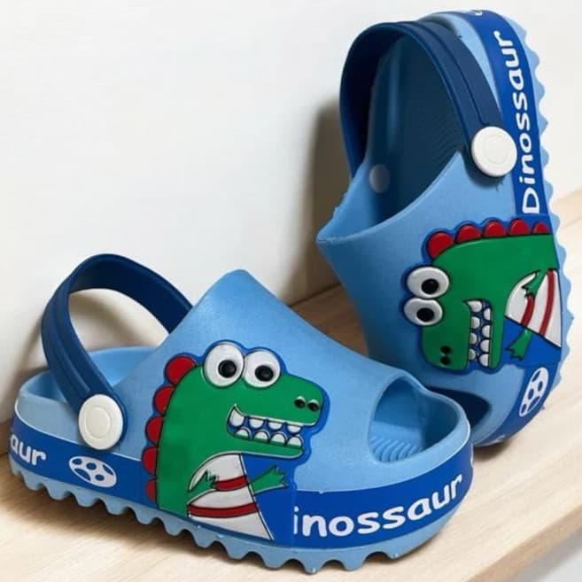 Sandália Infantil Dino Menino Slide Baby Nuvem Dinossauro Confortável Macio Leve Antiderrapante