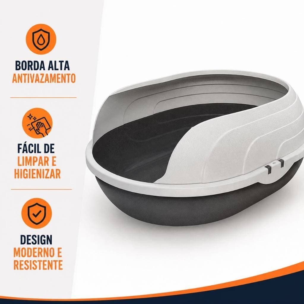 Caixa de Areia Sanitária Bandeja Higiênica Furba Prime Pet Com arco para Gatos Resistente Qualidade