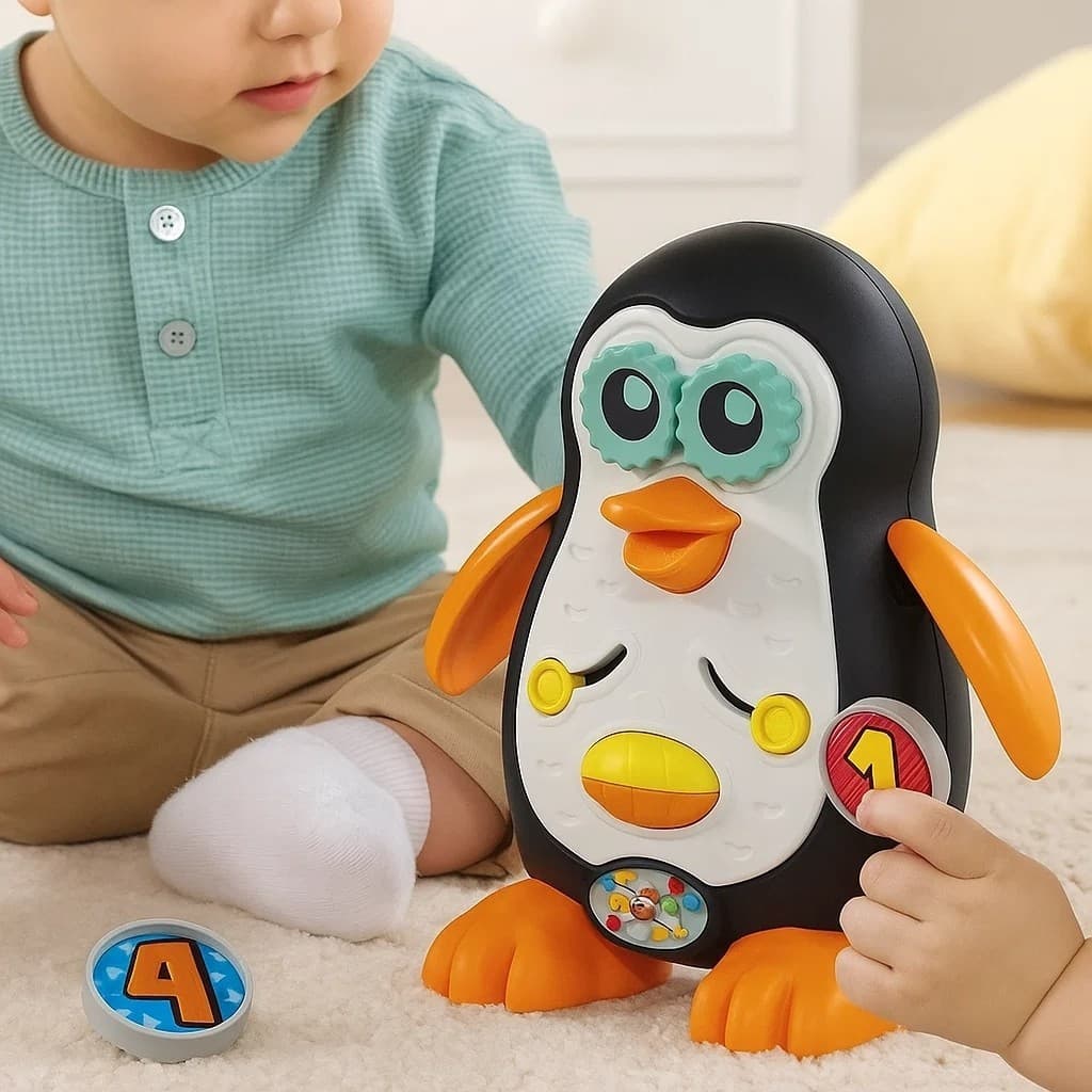 Pinguim Interativo Infantil Brinquedo Presente Criança Boneco Animal Divertido Som