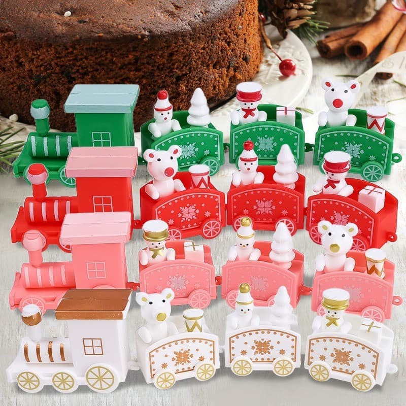 Enfeites De Trem De Natal-Brinquedo Plástico Navidad-Presente De Ano Novo Infantil-Decoração De Mesa De Feliz Enfeite