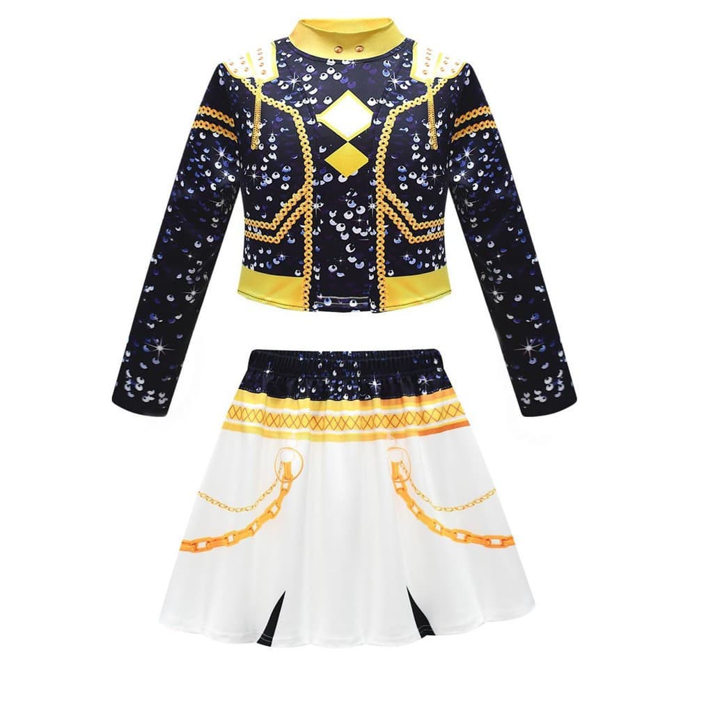 Fantasia de Cosplay para Meninas Kpep Demen Hanter Rume Zoiy Mire, Conjunto de Top e Saia para Apresentações Infantis e