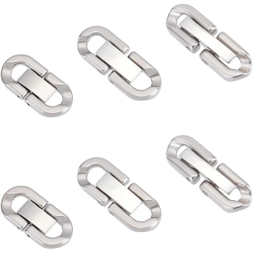 UNICRAFTALE 6 peças de Fecho Dobrável em Aço Inoxidável 7,5~11,5mm, Extensor de Joias, Fecho de Extensão Dobrável para P
