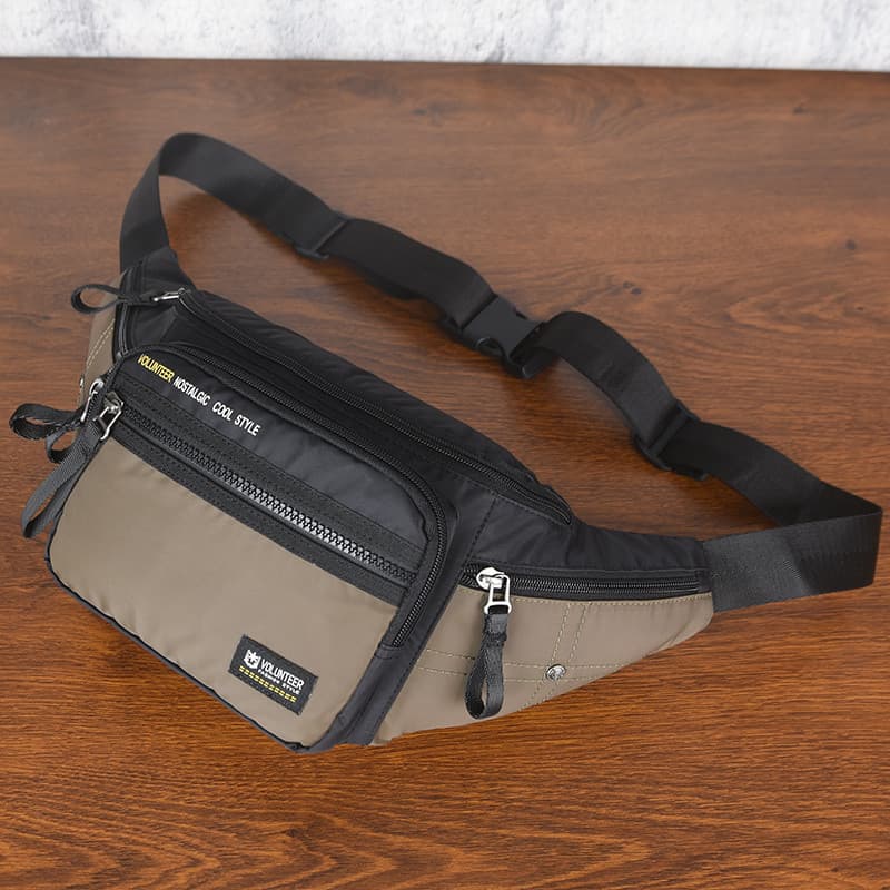Bolsa de cintura masculina de grande capacidade, tecido de Nylon à prova d'água, bolsa de peito Casual, montanhismo ao a