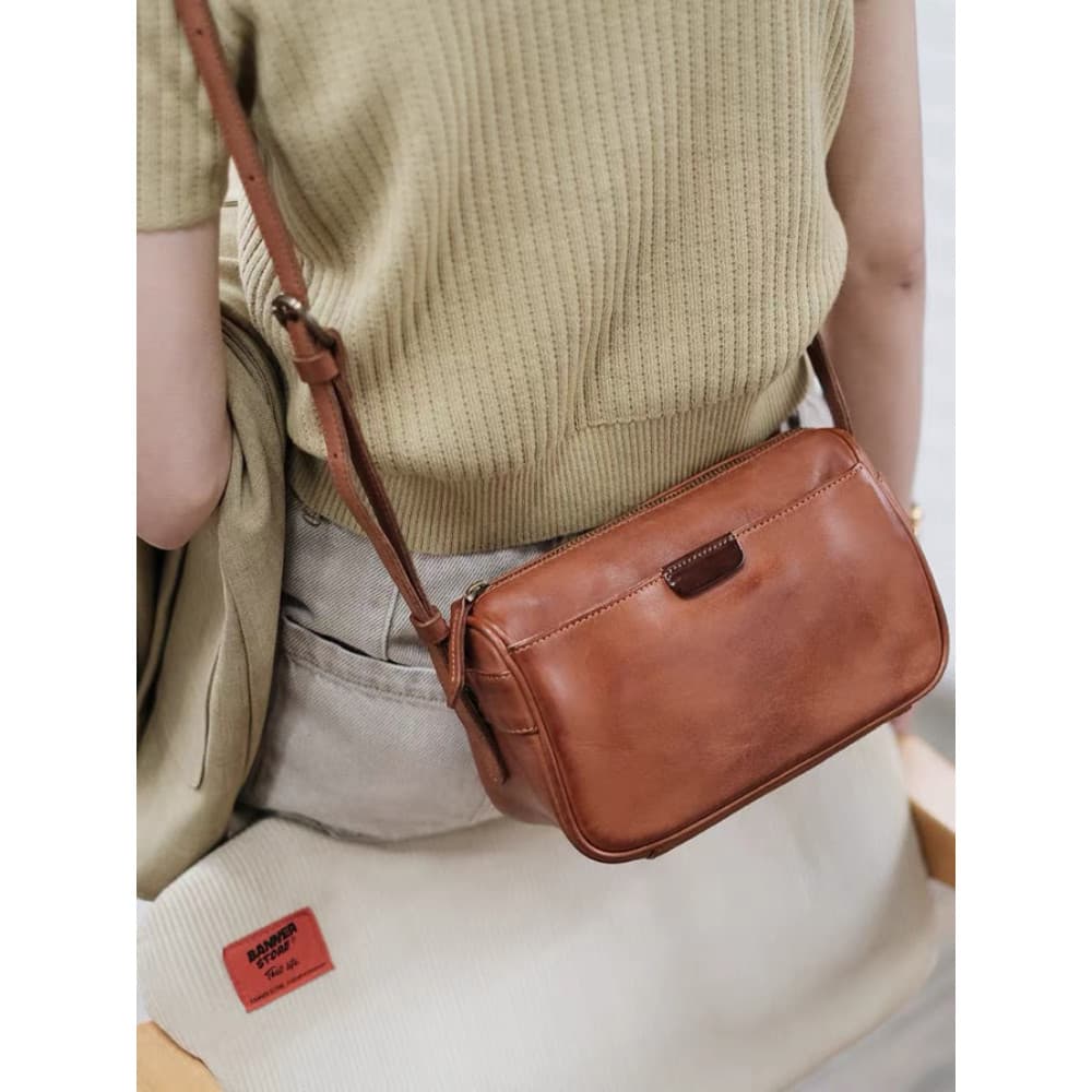 Simples nicho japonês Retro Commuter High-End Casual couro Boston travesseiro saco de ombro saco do mensageiro