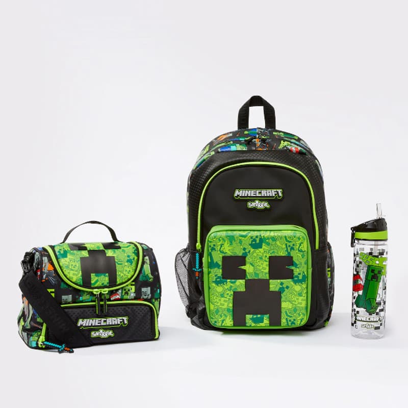 Austrália smiggle Minecraft mochila estudantes do ensino fundamental dos desenhos animados mochila de grande capacidade