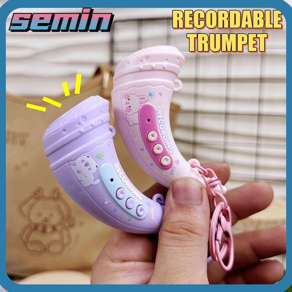 Chaveiro De Chifre Pequeno Com Gravação SEMIN , Pingente De Reprodutor De Música Animal Divertido De Desenho Animado , M