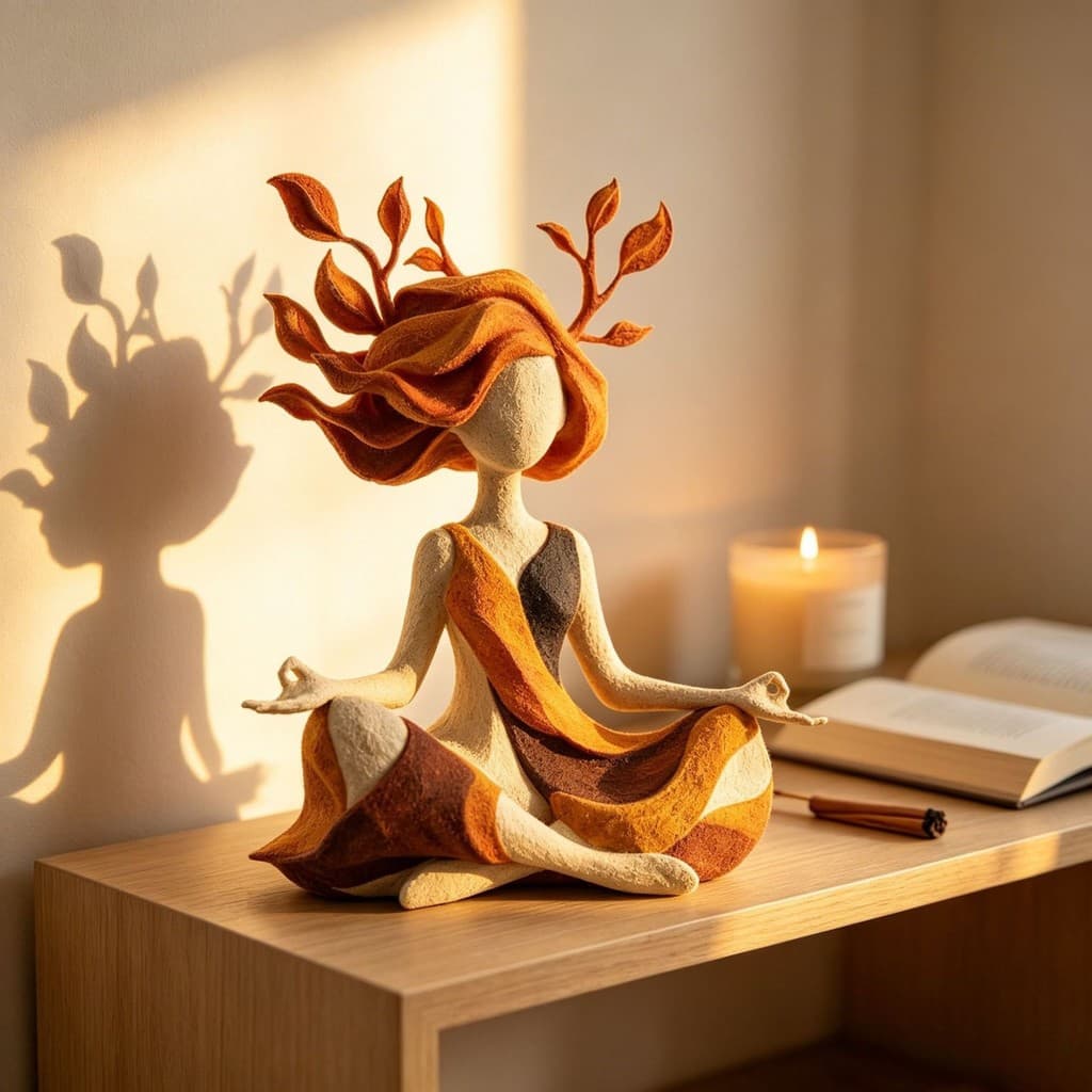 Escultura Decorativa Decoração Sala Estante Mesa Elegante Presente Criativo Feminina Namorada Meditação Yoga
