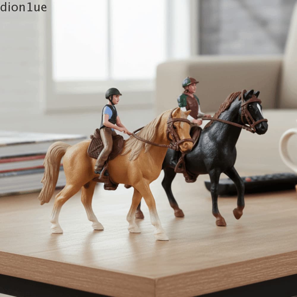 DION1UE Estatueta De Cavaleiro E Cavalo , Modelo De Animal De Fazenda De Simulação , Equestre