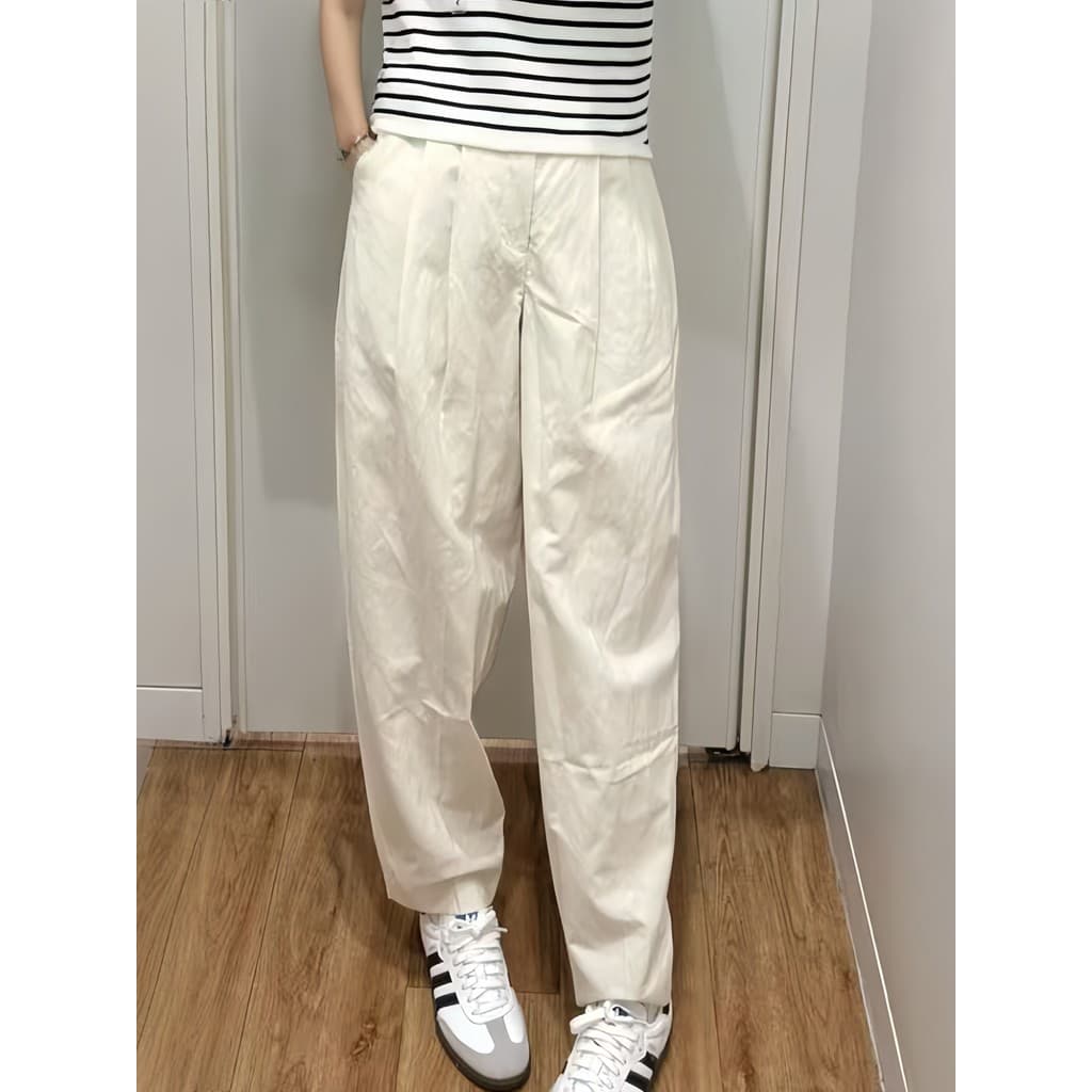 Youjia 2025 verão novo estilo feminino algodão linho misturado respirável calças casuais Machete foice calças476203