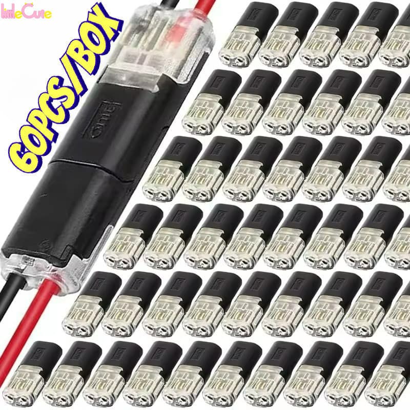 Conector Plug-in De Fio Duplo De 120/60 Unidades-Braçadeira De Rápido-Bloco Terminal Conexão LED-Cobre Isolada De Nylon-