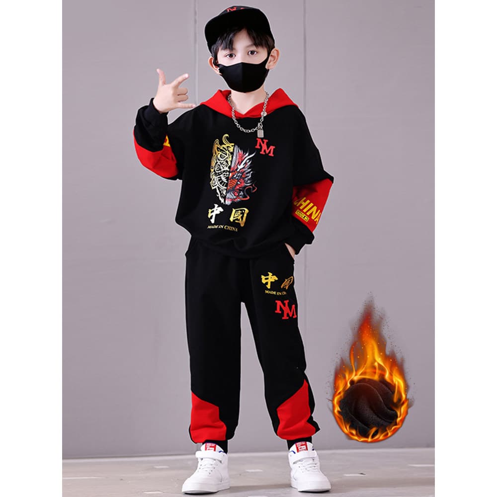 Meninos primavera outono moletom terno 2026 novo estilo estilo chinês roupas infantis primavera meninos frito rua roupas