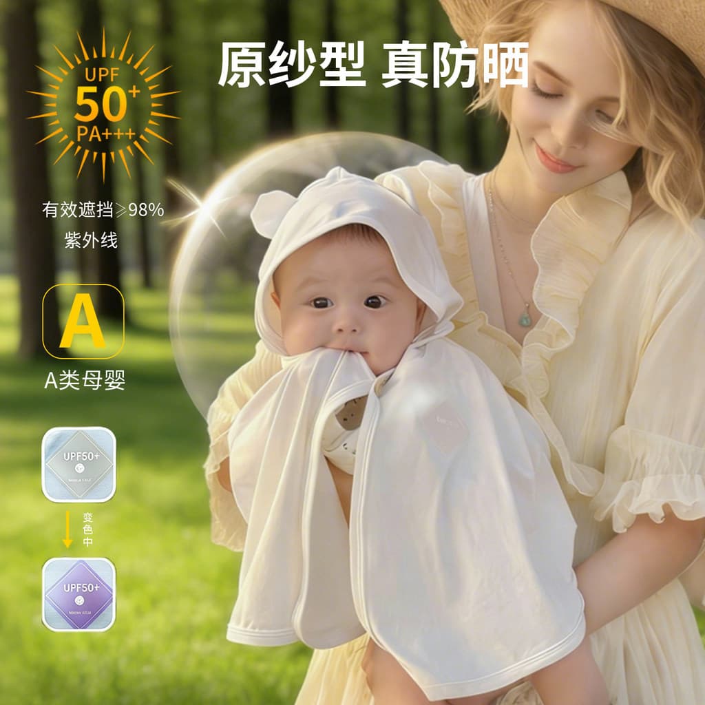 Bebê protetor solar roupas pequeno mês idade capa de bebê leve meninos meninas gelo seda Anti-ultravioleta manto Outing