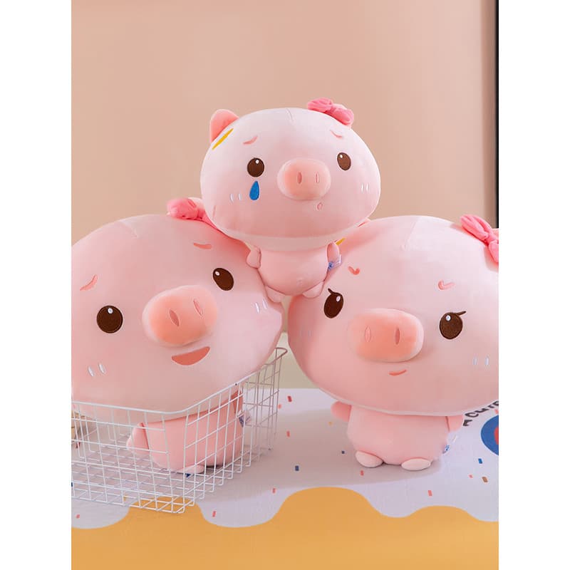 Bonito dos desenhos animados Piggy brinquedo de pelúcia boneca bonito porco rosa Ragdoll travesseiro boneca presente par