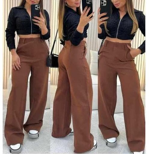 Calça Alfaiataria Cintura Alta Pantalona