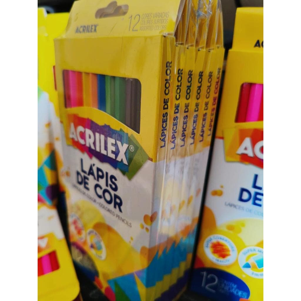 Lápis de Cor Cx C/12 Cores Acrilex - Artigos de Arte