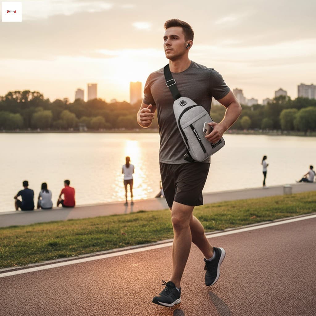 Bolsa De Braçadeira De Corrida De Tecido Oxford Impermeável-Telefone Crossbody Leve Para Academia E Fitness