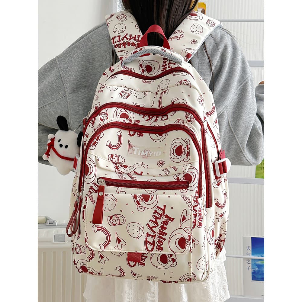 Bonito impresso All-Match mochila leve nicho durável mochila feminina estudantes do ensino médio grande capacidade novo