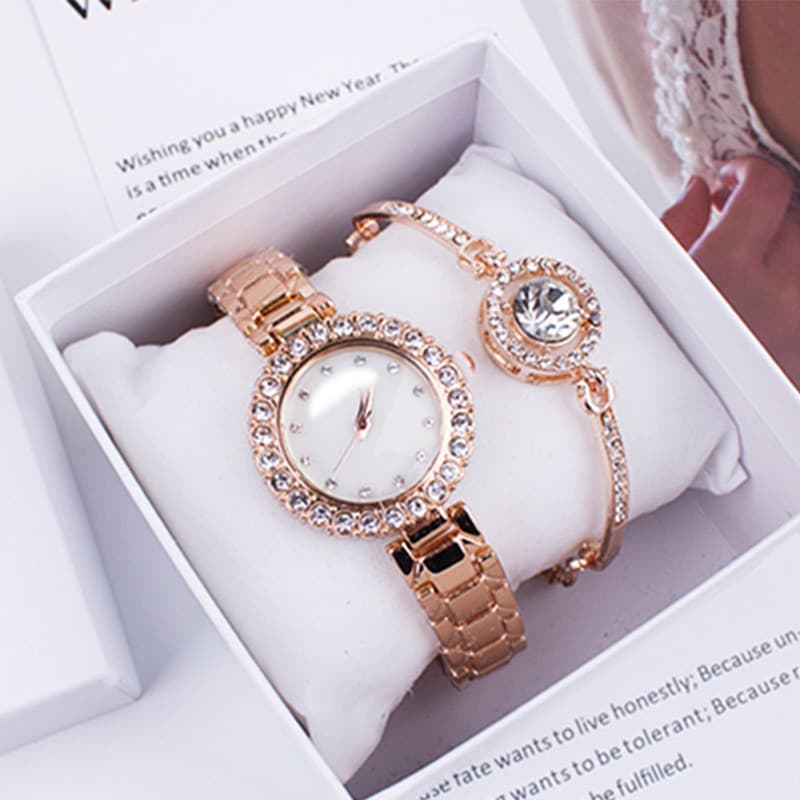 Ins estilo relógio feminino estudante simples elegante fresco influenciador mesmo estilo terno de duas peças senhoras re