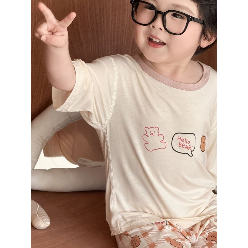 Pijamas para meninos estilo verão crianças meninos meninas verão Modal 2026 novo estilo roupas para casa roupas de ar co