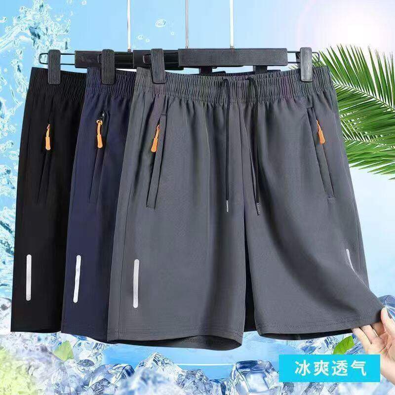 Shorts de seda gelo masculino estilo fino verão cinco pontos solto respirável calças ins na moda meninos Plus Size Fitne