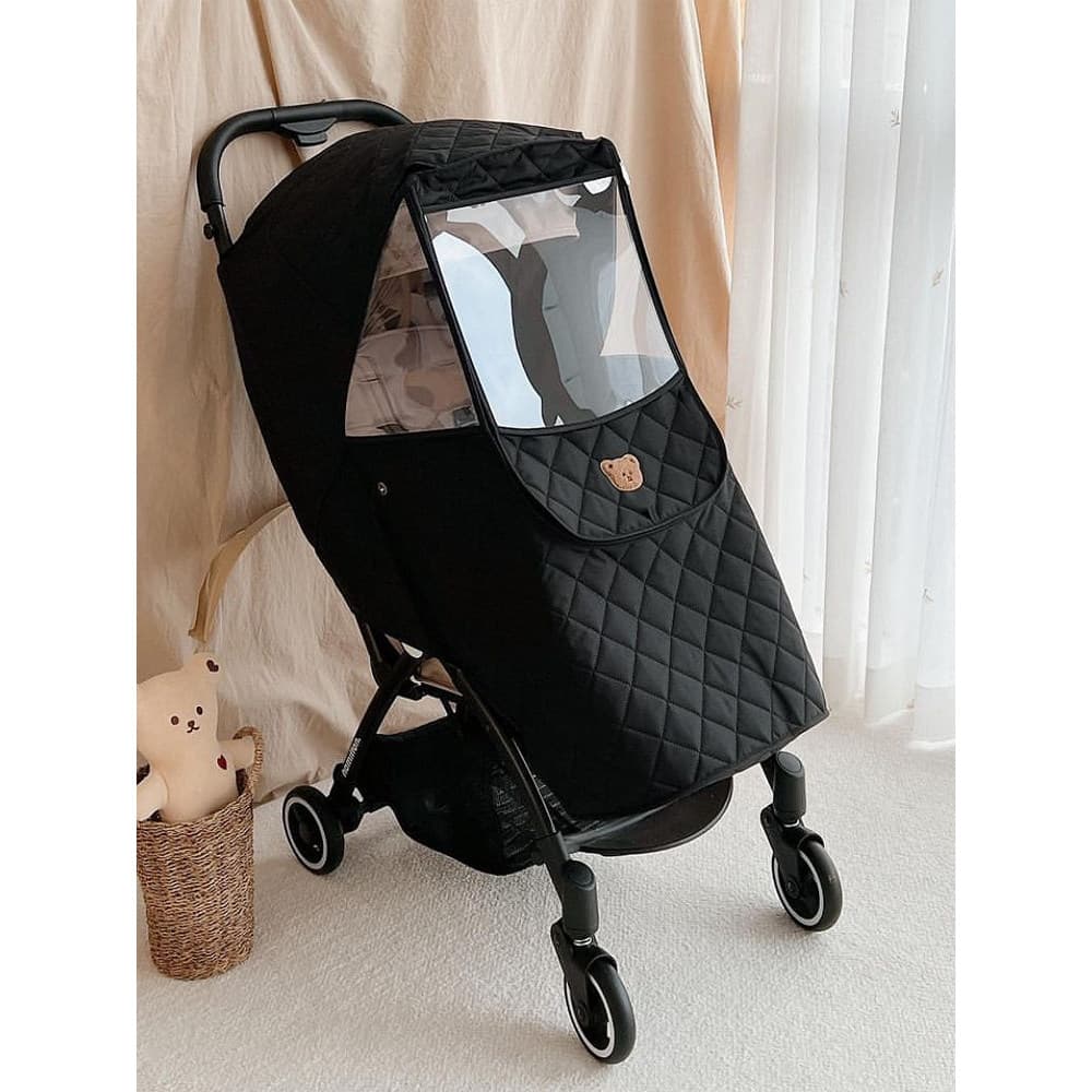 Estilo coreano ins carrinho de bebê pára-brisa Universal carrinho urso pára-brisa carrinho de bebê inverno quente capa