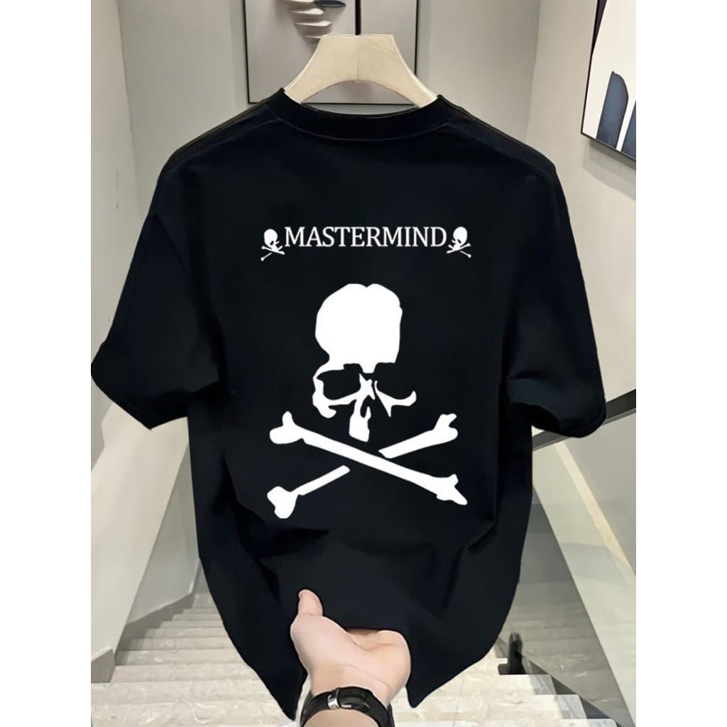 Novo estilo de manga curta masculino verão Street Wear moda legal bonito crânio impresso pesado puro algodão de alta qua