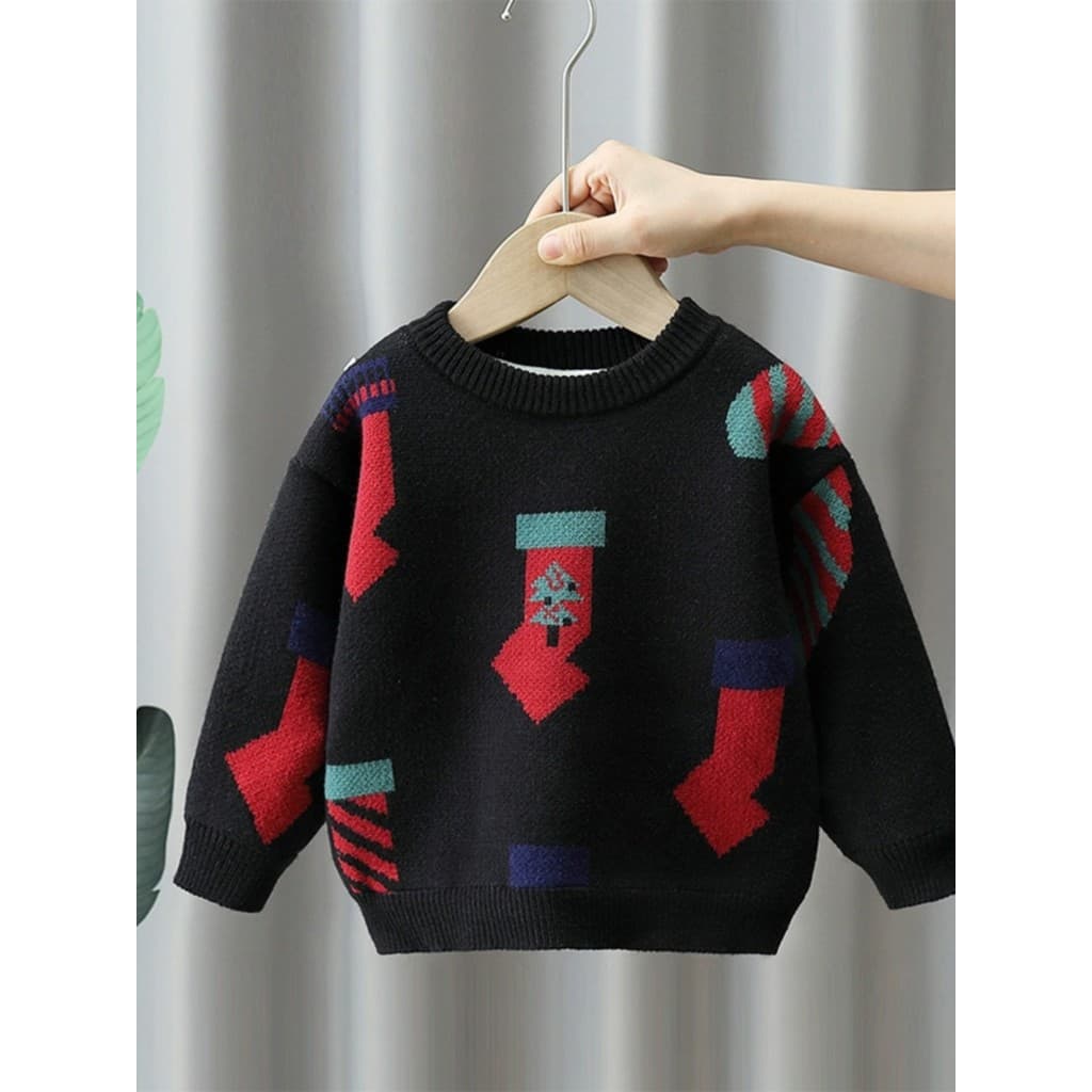 Meninos camisola de lã 2026 outono inverno novo estilo crianças inverno quente natal malhas topo menino bebê roupas de i