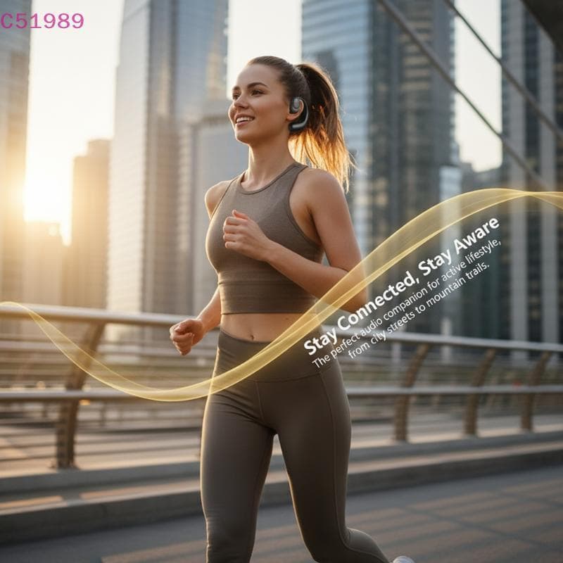 [kaan] Orelha Gancho Fones De Ouvido De Condução De Ar Sem Fio Aberta Consciência Segura Para Corrida Ciclismo Fitness B