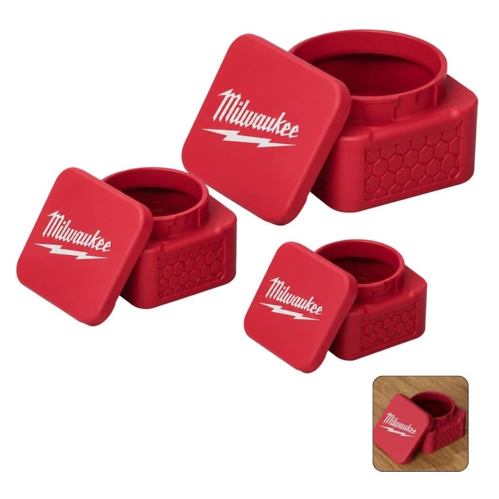 Porta Trecos Milwaukee Porta Parafusos Organizador Compacto Quadrado Antiderrapante 3 Tamanhos
