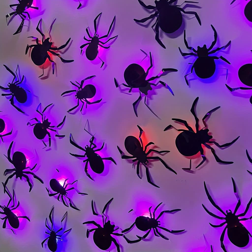 30 decorações de parede de aranha de Halloween de LED, adesivos de janela 3D com luzes, adesivos de parede de aranha lum