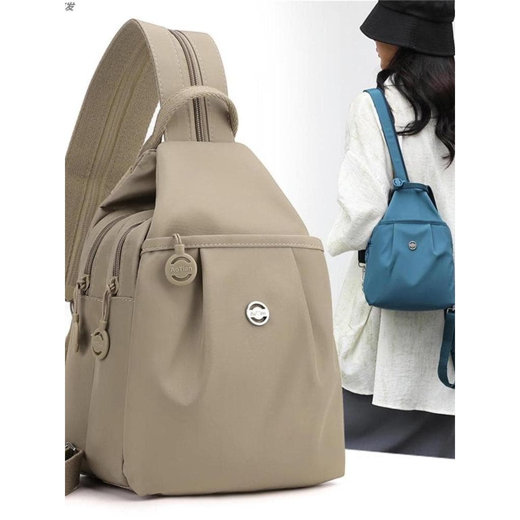 Senhoras multifuncional saco de viagem pequena mochila feminina 2025 novo estilo moda grande capacidade saco de peito Al