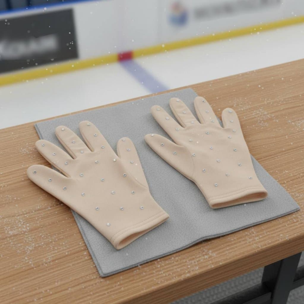 Luvas De Patinação Artística Brilhantes , Luva Opaca Macia De Longa Duração Para Adultos