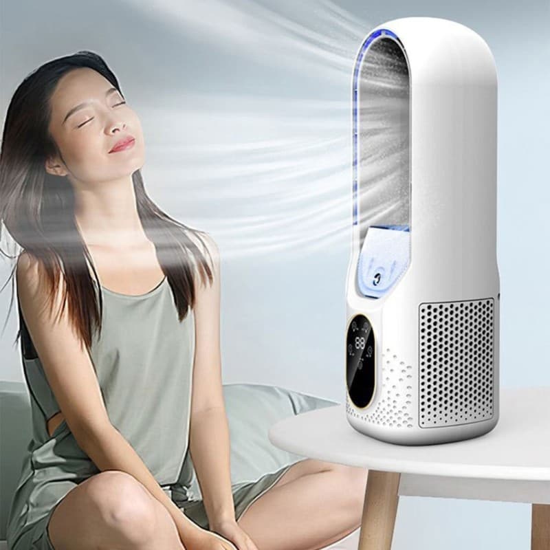 Treeling Ventilador De Cabeceira Portátil Recarregável Sem Lâmina Refrigeração De Mesa Com Tanque De Água Frontal Para D