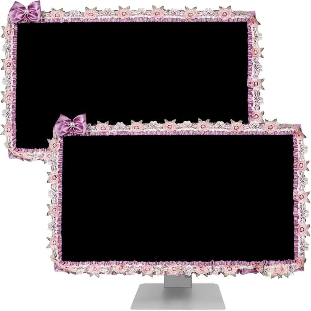Capa Para Monitor De Computador , Decorações Fofas , Contra Poeira Gravata Borboleta , Protetor Elástico De Quadr