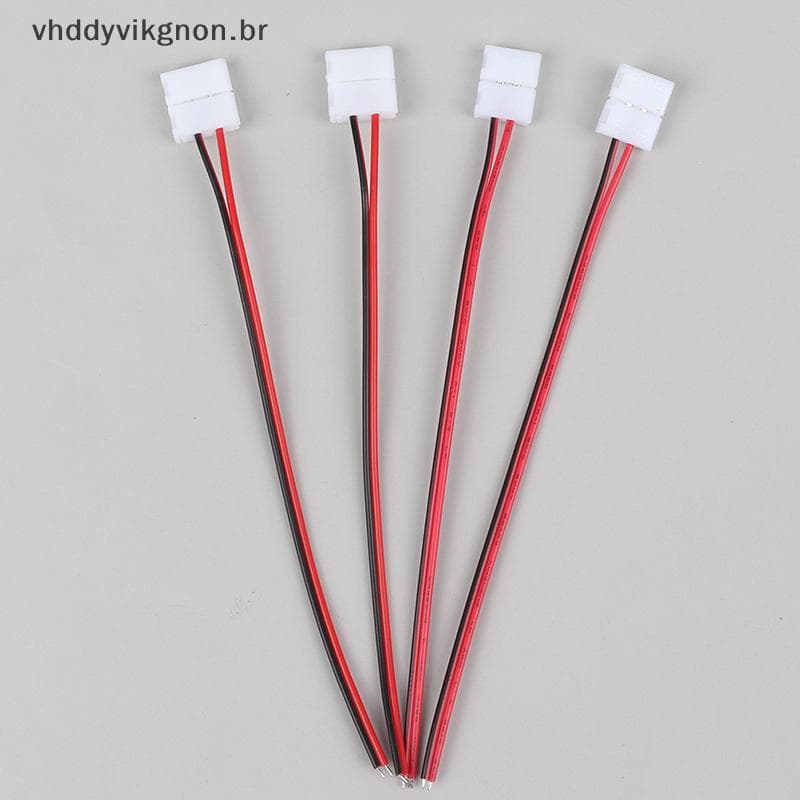vhddyvikgnon 10 Peças 2 Pinos De Alimentação 8mm 10mm Tiras De LED Luzes Conector Clipe De Emenda Para SMD BR