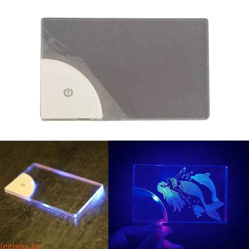 feelsaz LED Pocket Light Para Cartões Visita Luz Placa Identificação Acrílica Exposições