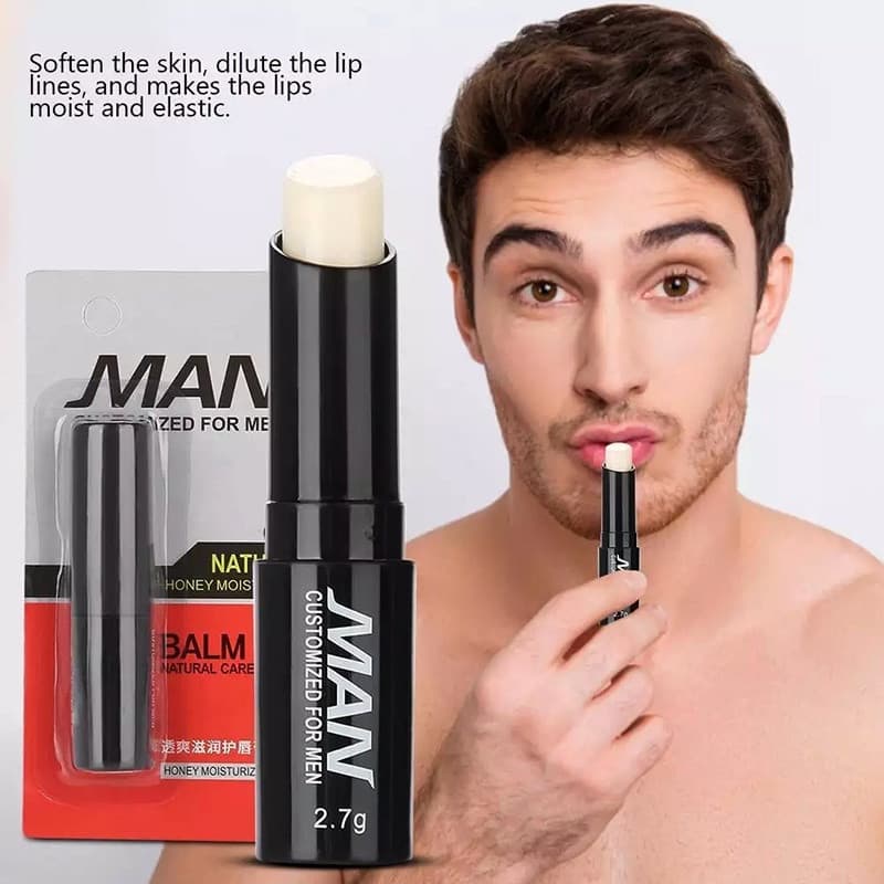 Balm Labial Masculino Hidratante, Reduz Linhas Labiais, Anti-Ressecamento 3815