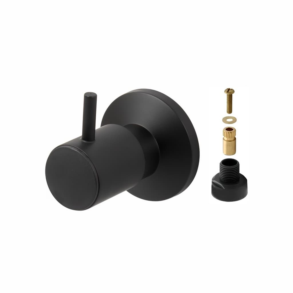 Kit Acabamento Registro Chuveiro Preto Metal C90 Com Conversor Docol