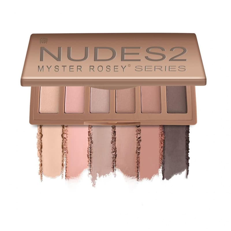 Paleta de Sombras Mini Nudes2Series, Acabamento Aveludado Fosco e Acetinado, 6 Sombras Neutras em Tons Nude, Taupe e Mar