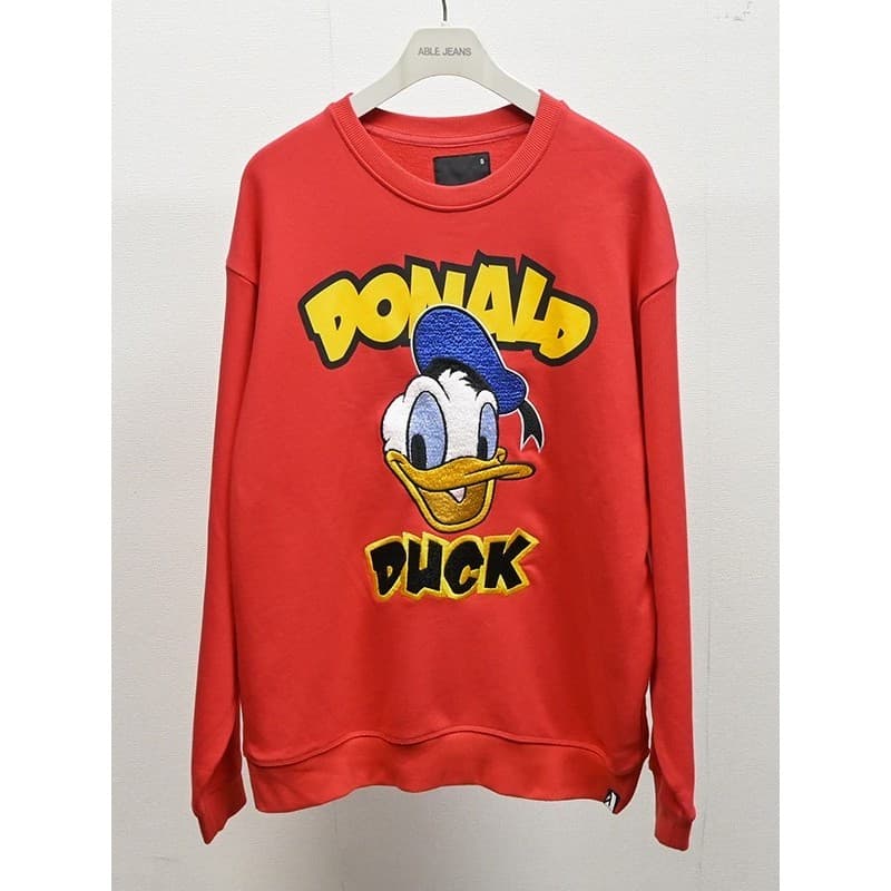 Pato Donald Joint moletom moda vermelho masculino feminino mesmo estilo solto Unisex em torno do pescoço capazjeans outo