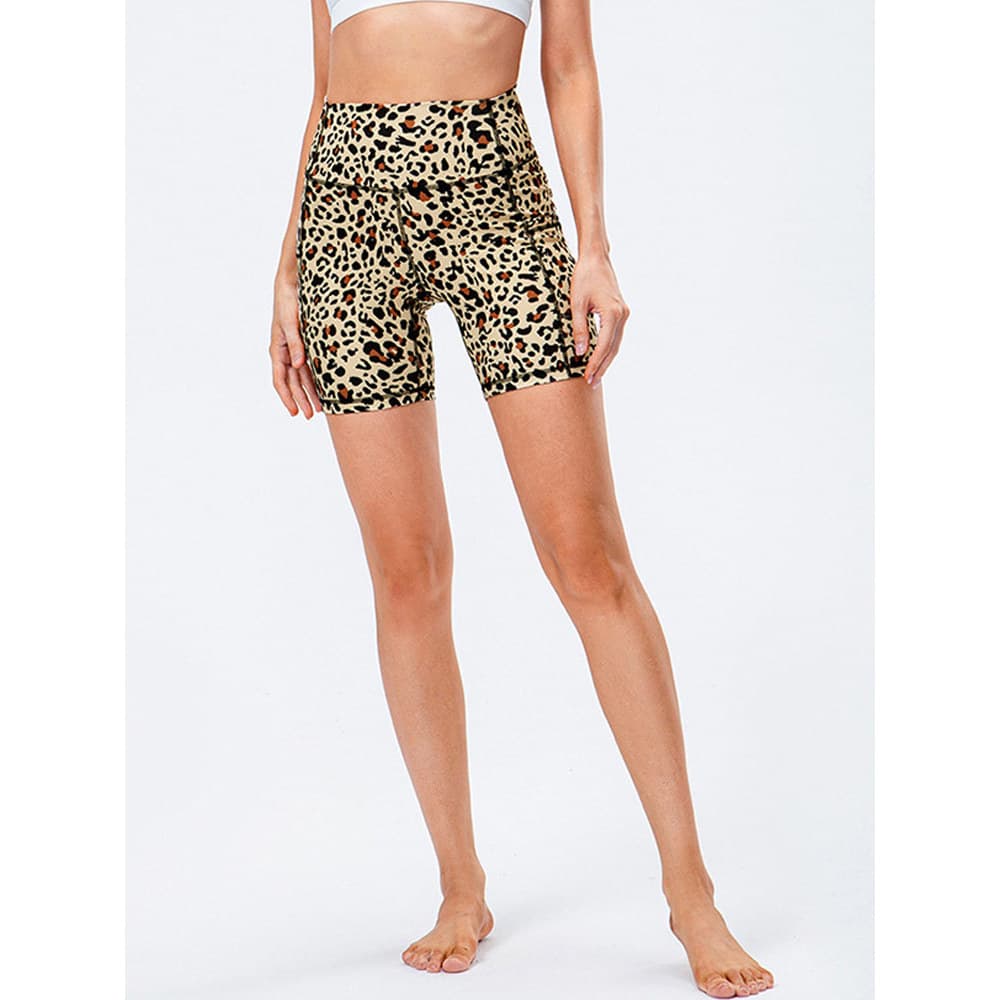 Calças de Fitness com estampa de leopardo, calças esportivas para mulheres, academia, treinamento de ferro, corrida, cin