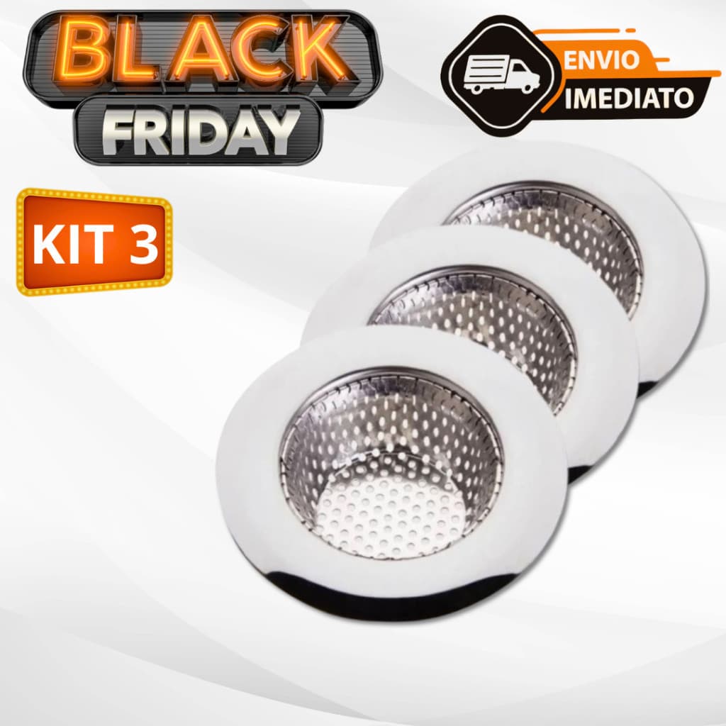 Kit 3 Ralo Para Pias Tanques Ralinho Inox Tamanho Universal