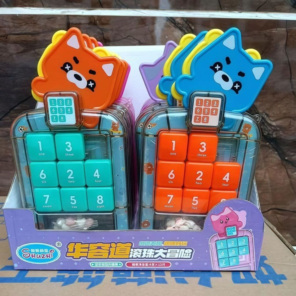 Genuíno Shuzhi Anime Huarongdao Ball Adventure Número inovador Huarongdao Quebra-cabeça educacional Brinquedo labirinto