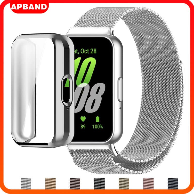 Pulseira De Metal Aço Magnético Milanesa Capinha Capa TPU for Relógio Smartwatch Samsung Galaxy Fit 3 Acessórios