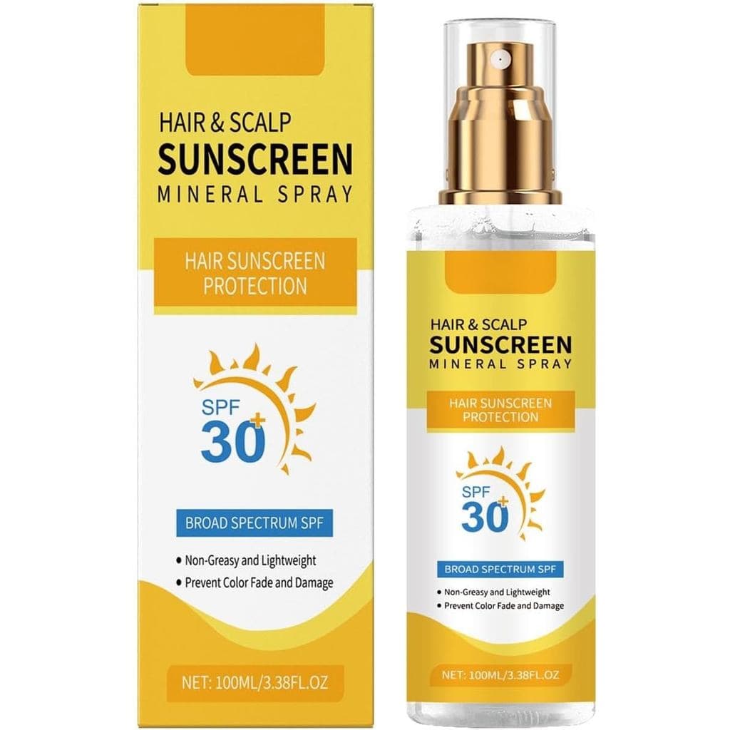 Spray protetor solar para cabelo e couro cabeludo com FPS 30, não oleoso, protege contra os raios UV, previne o desbotam